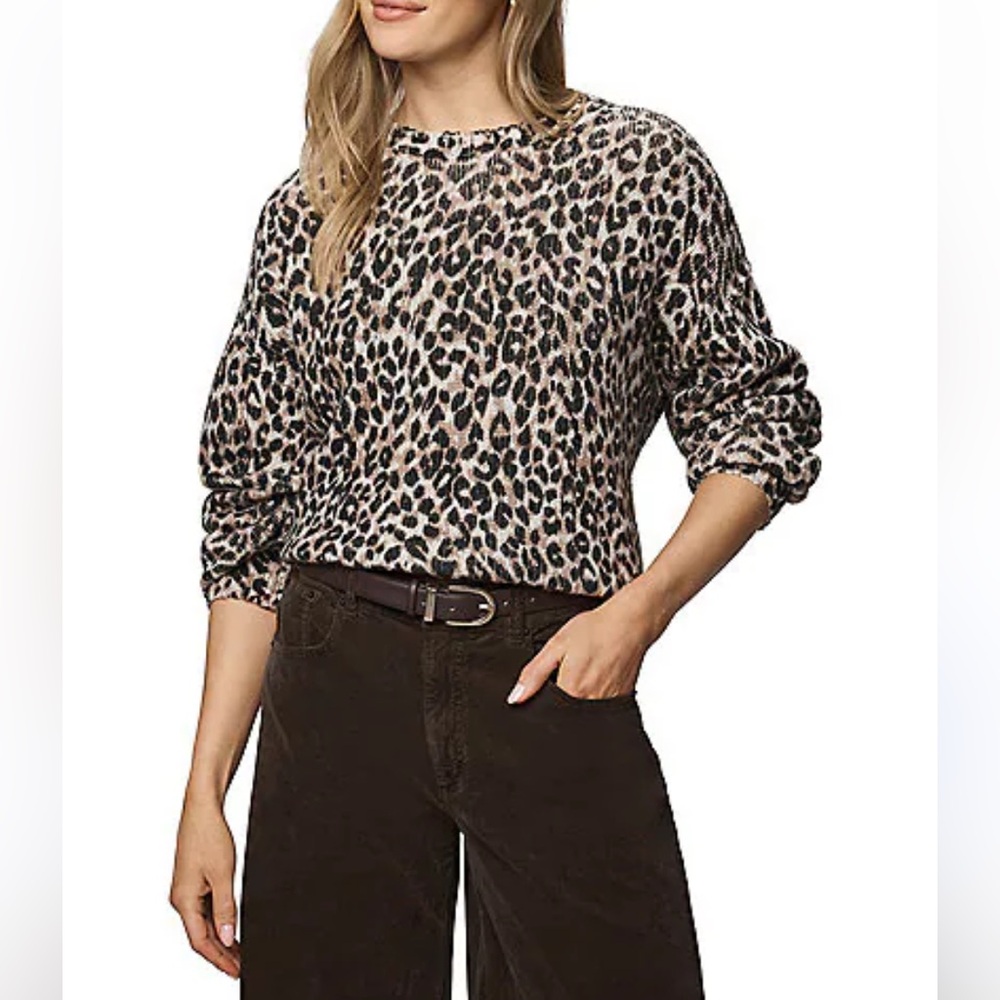 New Minnie Rose Plus Size 3x Leopard-Print Cashmere-Blend Sweater - Picture 10 of 14